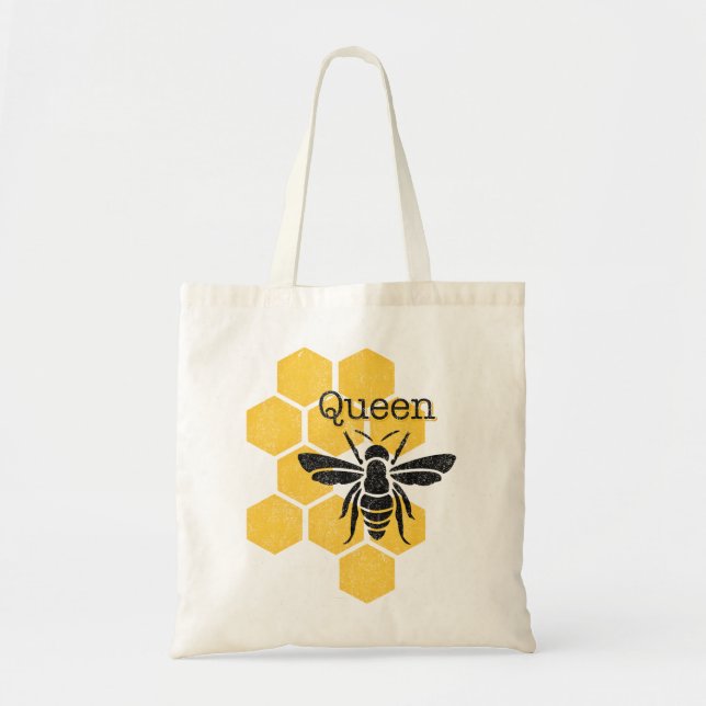 Bolsa Tote Abelha de rainha do favo de mel (Frente)