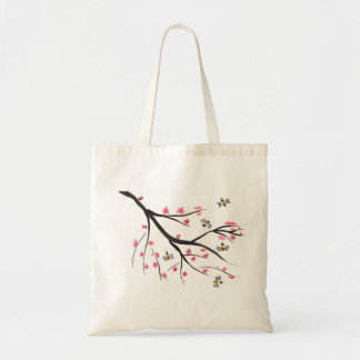 Bolsa Tote Abelha e flores de cerejeira do mel