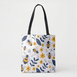 Bolsa Tote Abelha na moda e Saco de Tota Floral