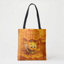Bolsa Tote Abelha ocupada em ação – tão ocupada quanto uma ab