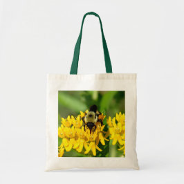 Bolsa Tote Abelha se alimentando de flores silvestres Asclepi