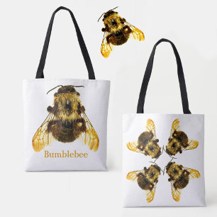 Bolsa Tote Abelhas Amarelas em Branco