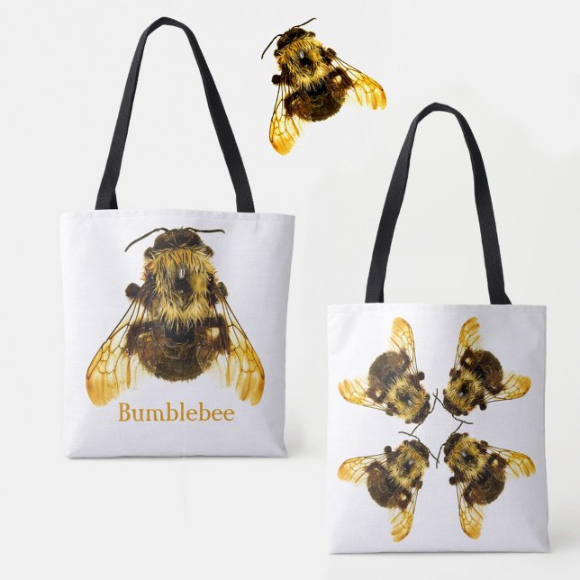 Bolsa Tote Abelhas Amarelas em Branco (Criador carregado)