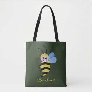 Bolsa Tote Abelhas De Cana-De-Água Com Sorriso Feliz