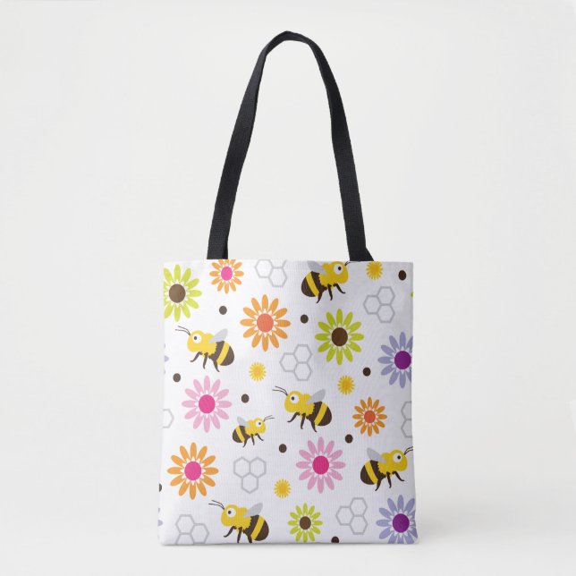 Bolsa Tote Abelhas e Flores (Frente)