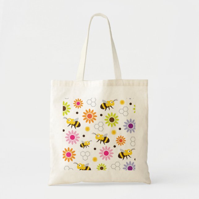 Bolsa Tote Abelhas e Flores (Frente)