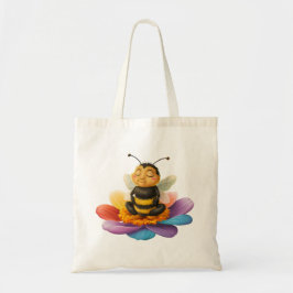 Bolsa Tote Abelhas Em Uma Flor Vibrante Fazendo Yoga