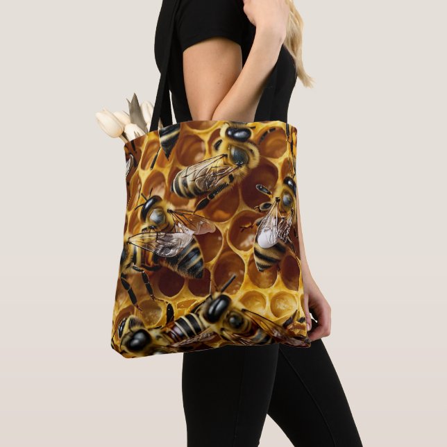 Bolsa Tote Abelhas Honeycomb (Close Up)