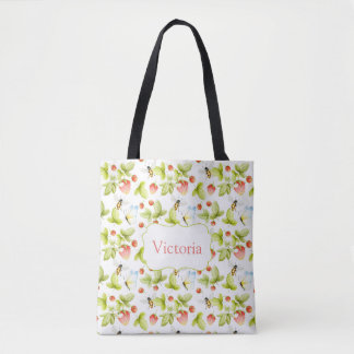 Bolsa Tote Abelhas Morangos Borboletas Primavera Verão