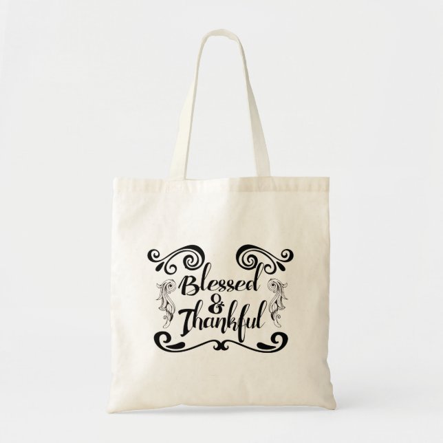 Bolsa Tote Abençoado e agradecido (Frente)