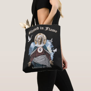 Bolsa Tote Abençoado em chamas - Design gótico