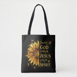 Bolsa Tote Abençoado Por Deus - Amado Por Jesus, Girassol