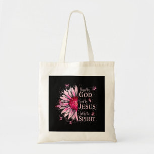 Bolsa Tote Abençoado Por Deus - Amado Por Jesus Girassol Rosa