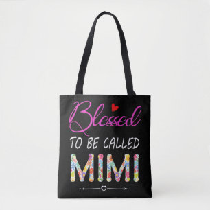 Bolsa Tote Abençoado seja chamado de Mimi Colorful para a vov