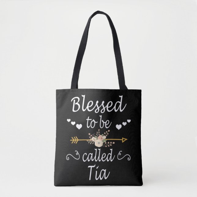 Bolsa Tote Abençoado Seja Chamado De Tia (Frente)