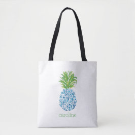 Bolsa Tote Abiure Personalizado de Aquarela de Abacaxi Chines
