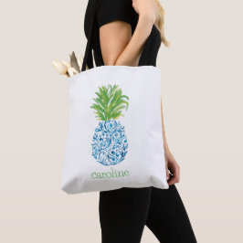 Bolsa Tote Abiure Personalizado de Aquarela de Abacaxi Chines