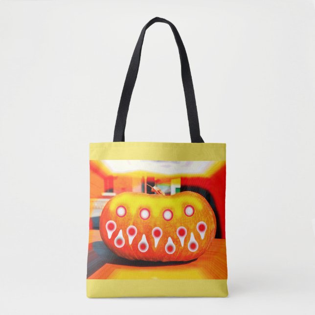 Bolsa Tote Abóbora assustadora (Frente)