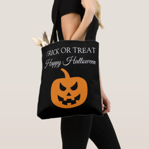 Bolsa Tote Abóbora Assustadora Fofa e Moderna de Halloween