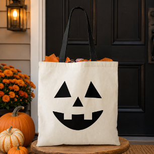 Bolsa Tote Abóbora Cute Jack O Lantern Face Halloween