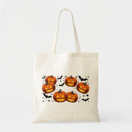 Bolsa Tote Abóbora-de-Halloween e Morcegos