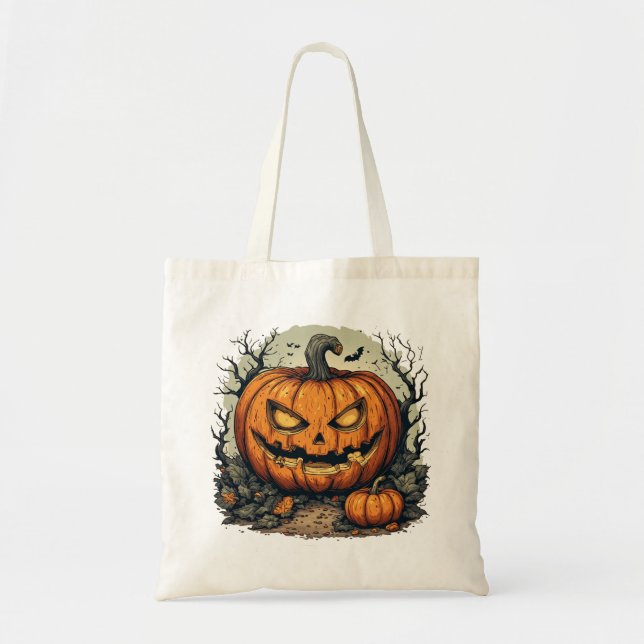 Bolsa Tote Abóbora de Halloween em um (Frente)