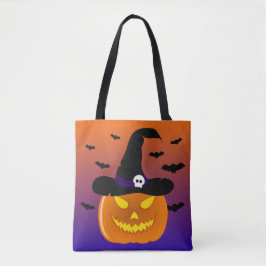 Bolsa Tote Abóbora de Halloween Jack o' Lanterna Chapéu de Br