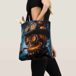 Bolsa Tote Abóbora de Halloween Steampunk Gótico