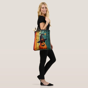 Bolsa Tote Abóbora engraçada fofa de Halloween vintage outono