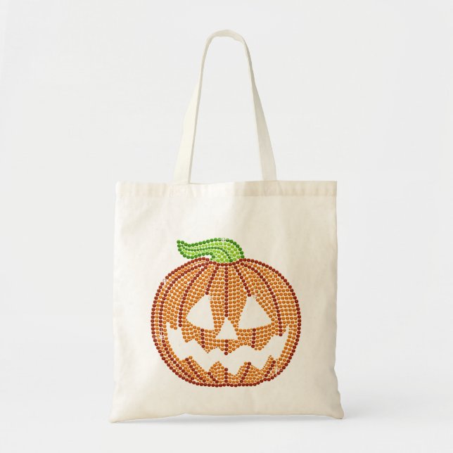Bolsa Tote Abóbora impressa de Jackolantern do cristal de (Frente)