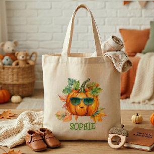 Bolsa Tote Abóbora Laranja Aquarela Personalizada Doces de Ha