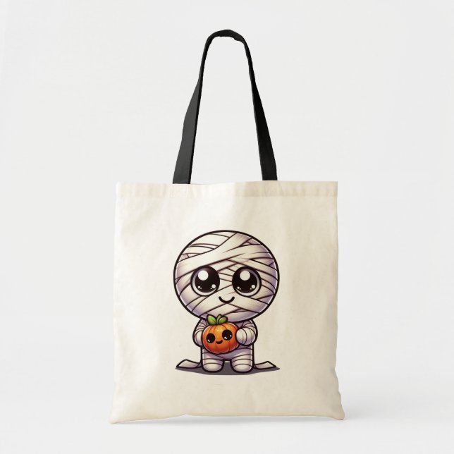 Bolsa Tote Abóbora/múmia do Dia das Bruxas (Frente)