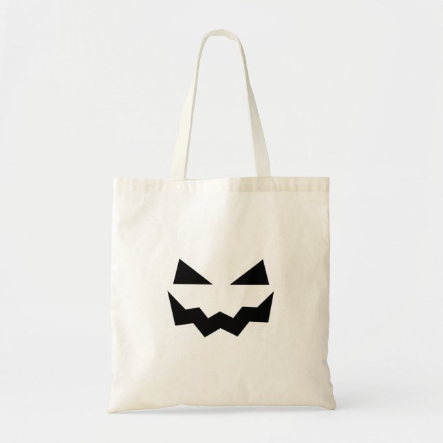 Bolsa Tote Abóbora Rosto Halloween (Frente)
