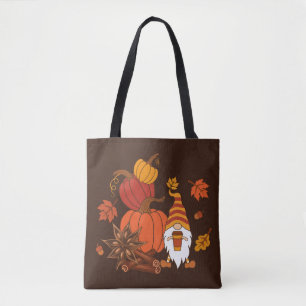Bolsa Tote Abóboras, anis estrelado, bastões de canela, Fol