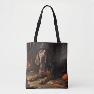 Bolsa Tote Abóboras Cão de Caça do Halloween Assustador
