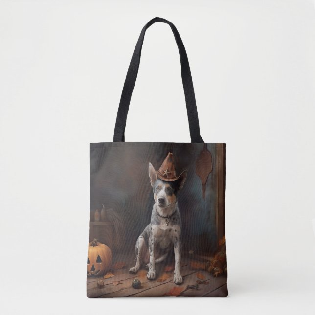 Bolsa Tote Abóboras de Gado Australianas de Halloween Assusta (Frente)
