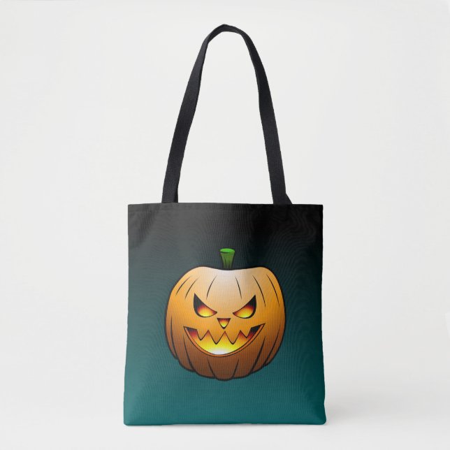 Bolsa Tote Abóboras de Halloween à Noite (Frente)