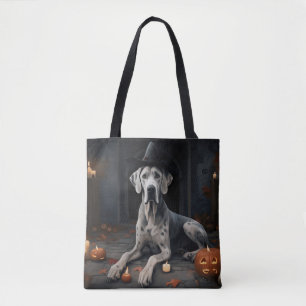 Bolsa Tote Abóboras Great Dane Halloween Assustador Flip