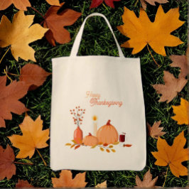 Bolsa Tote Abóboras Personalizadas de Ação de Graças