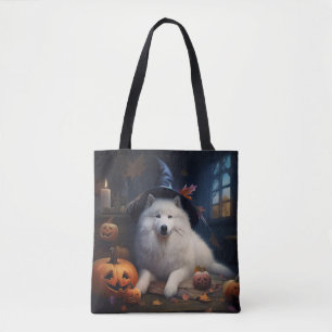 Bolsa Tote Abóboras Samoyed Halloween Assustador