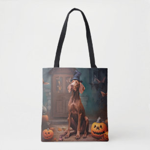 Bolsa Tote Abóboras Vizsla de Halloween Assustadoras