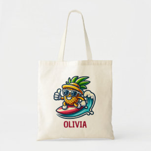 Bolsa Tote Aborde Abacaxi Personalizado Ataca as Ondas