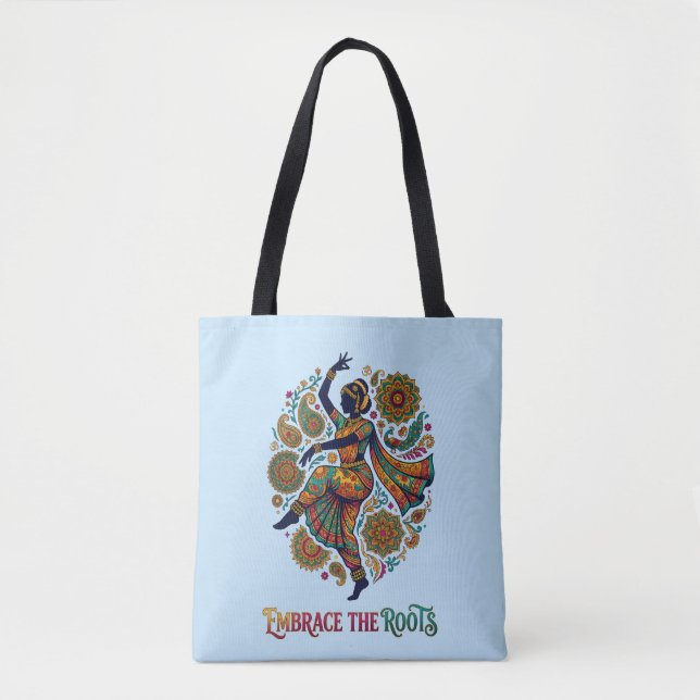 Bolsa Tote Abraçar a Dança das Raízes (Frente)