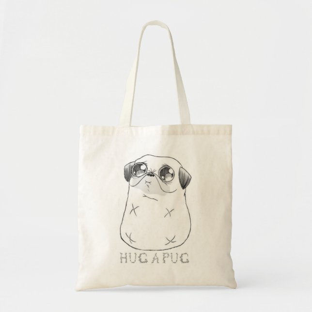 Bolsa Tote Abrace um saco do Pug (Frente)