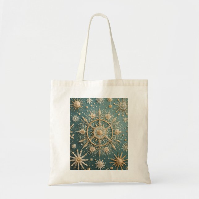 Bolsa Tote Abraço do Ouro de inverno: Serenata com floco de n (Frente)