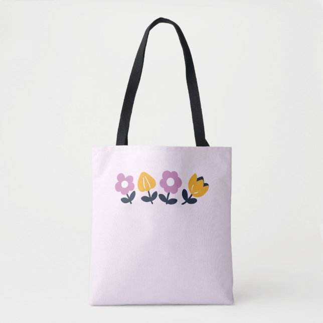 Bolsa Tote Abraços e Narizes Molhados de abril - Parte Floral (Frente)