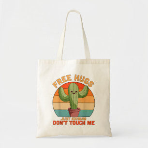 Bolsa Tote Abraços Gratuitos Brincadeira Não Me Toque Cacto E