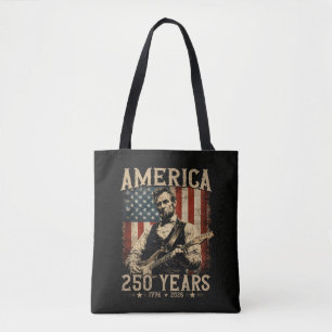 Bolsa Tote Abraham Lincoln Tocando Guitarra 4 de Julho
