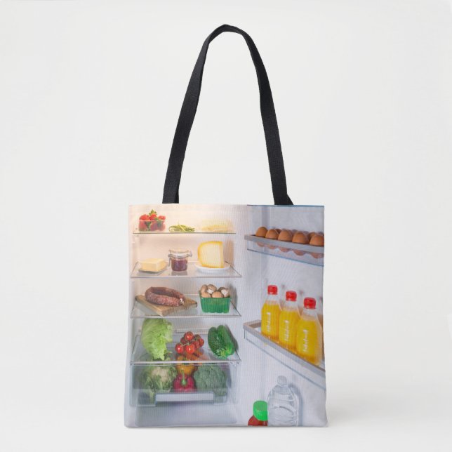 Bolsa Tote Abrir o frigorífico cheio de comida (Frente)