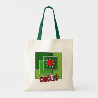 Bolsa Tote Abstração Verde com Quadrado Vermelho Torcido